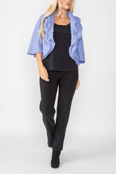 Periwinkle Bubble Check Ruffle Open Jacket – IC Collection
