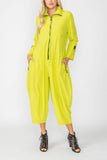 Acid Zip-Up Front Cropped Long Sleeve Jumpsuit