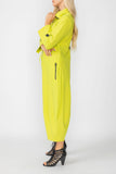 Acid Zip-Up Front Cropped Long Sleeve Jumpsuit