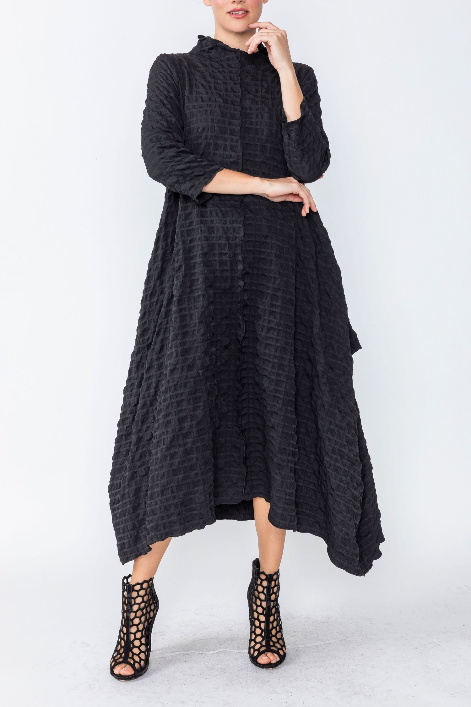 Black Bubble Check Dress