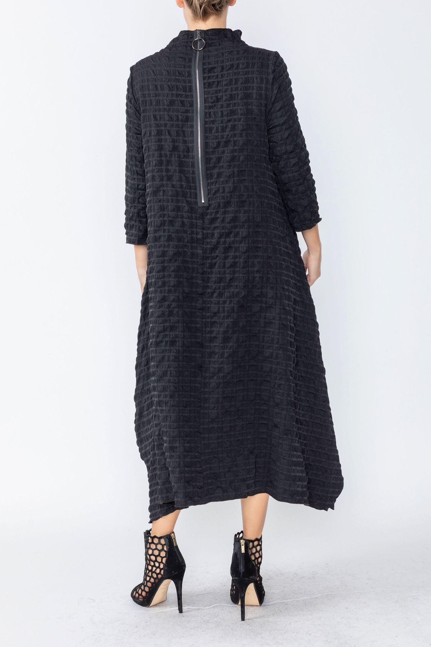 Black Bubble Check Dress