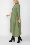 Olive Bubble Check Dress