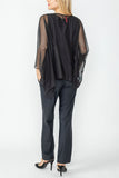Black Asymmetrical Chiffon Poncho