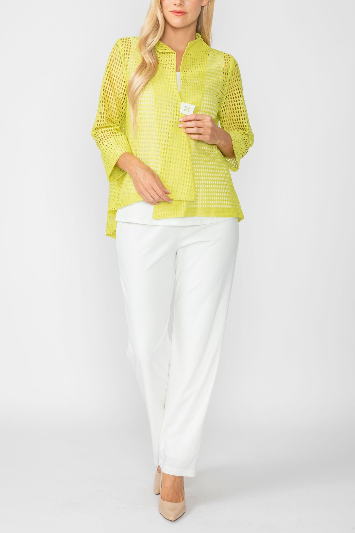 Lime One Button Jacket