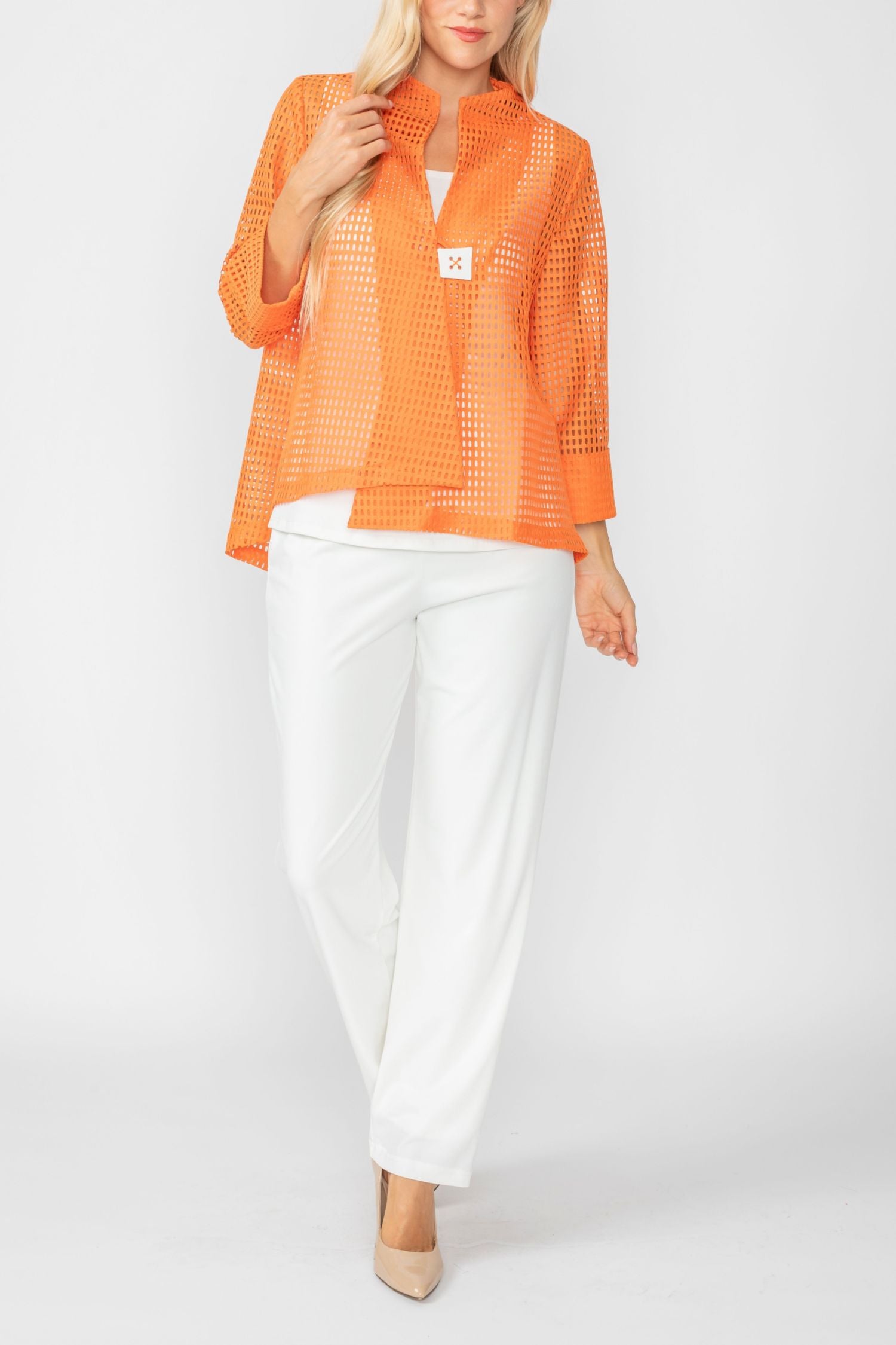 Orange One Button Jacket