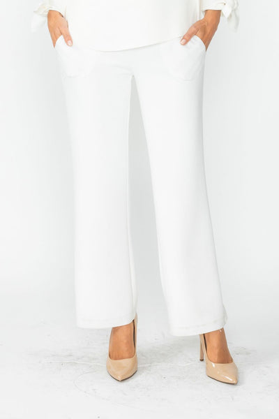 White Wide Leg Straight Pants – IC Collection