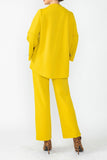 Mustard Eyelet Bell Sleeve One Button Jacket