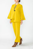 Mustard Eyelet Bell Sleeve One Button Jacket