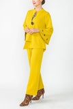 Mustard Eyelet Bell Sleeve One Button Jacket