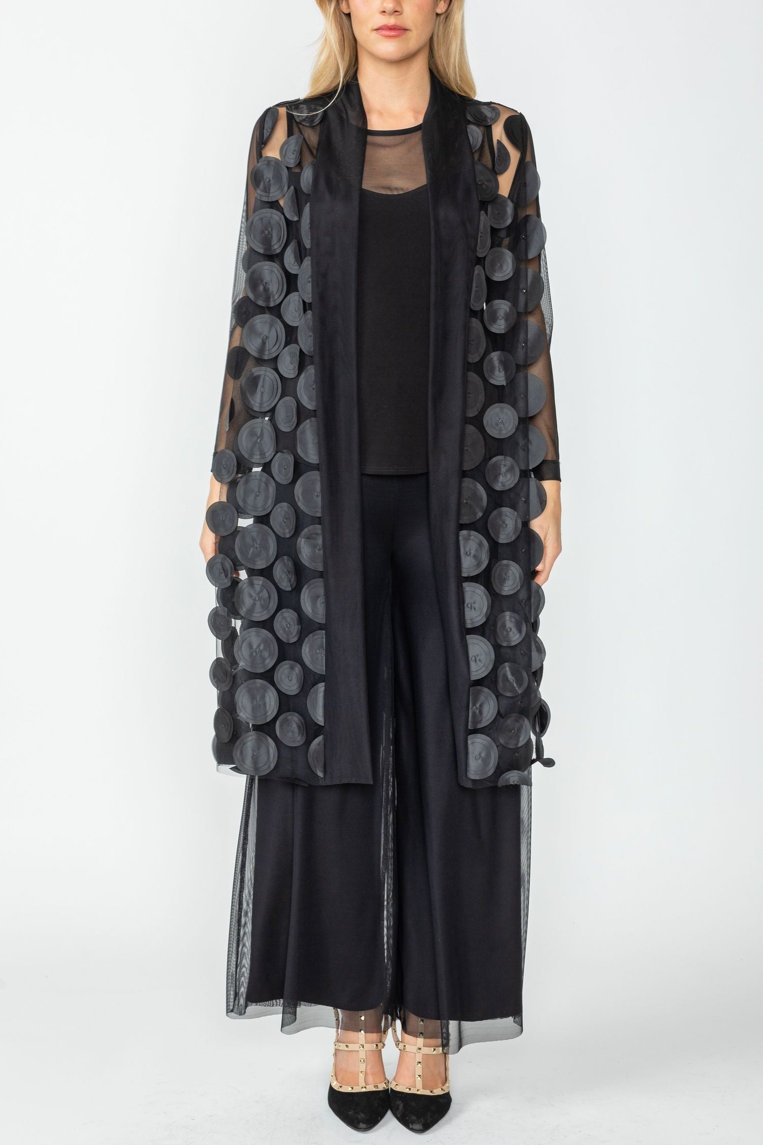 Black Mesh Triangle Midi Jacket