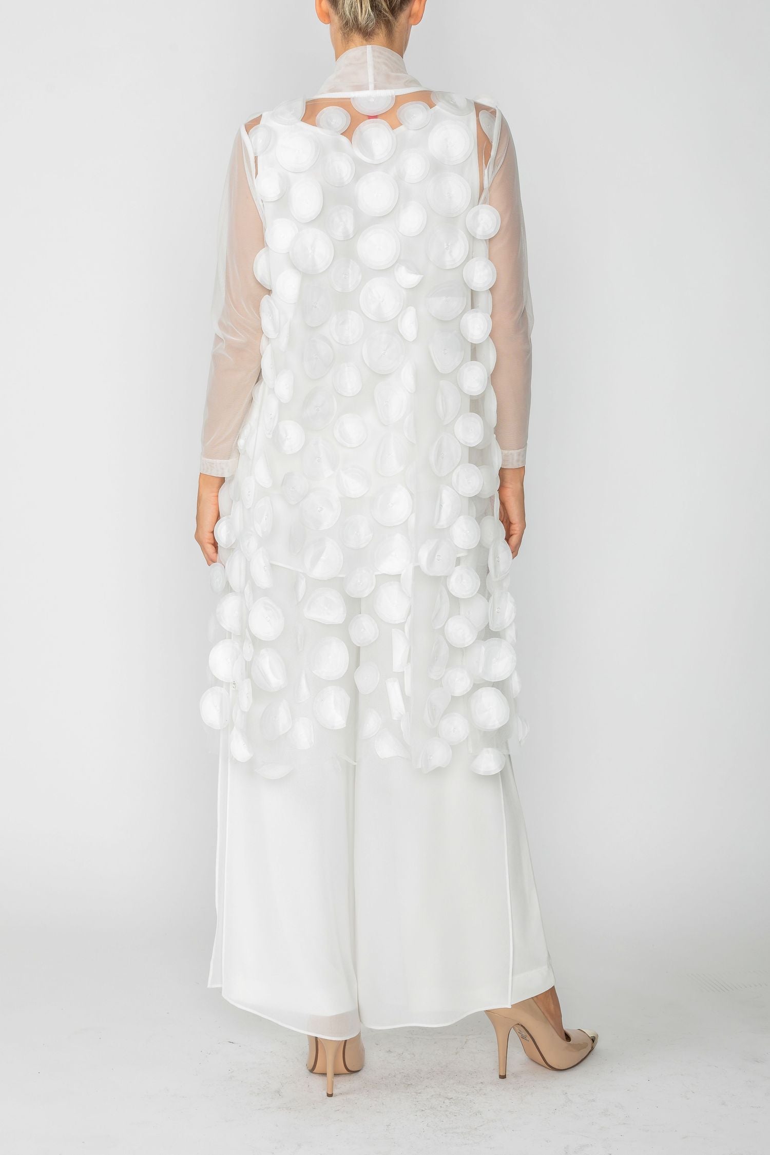 White Mesh Triangle Midi Jacket