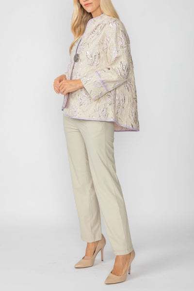 acka flower jacquard jacket（brown） Champagne One Button Front Jacquard Jacket – IC Collection