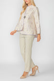 Champagne One Button Front Jacquard Jacket