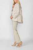 Champagne One Button Front Jacquard Jacket
