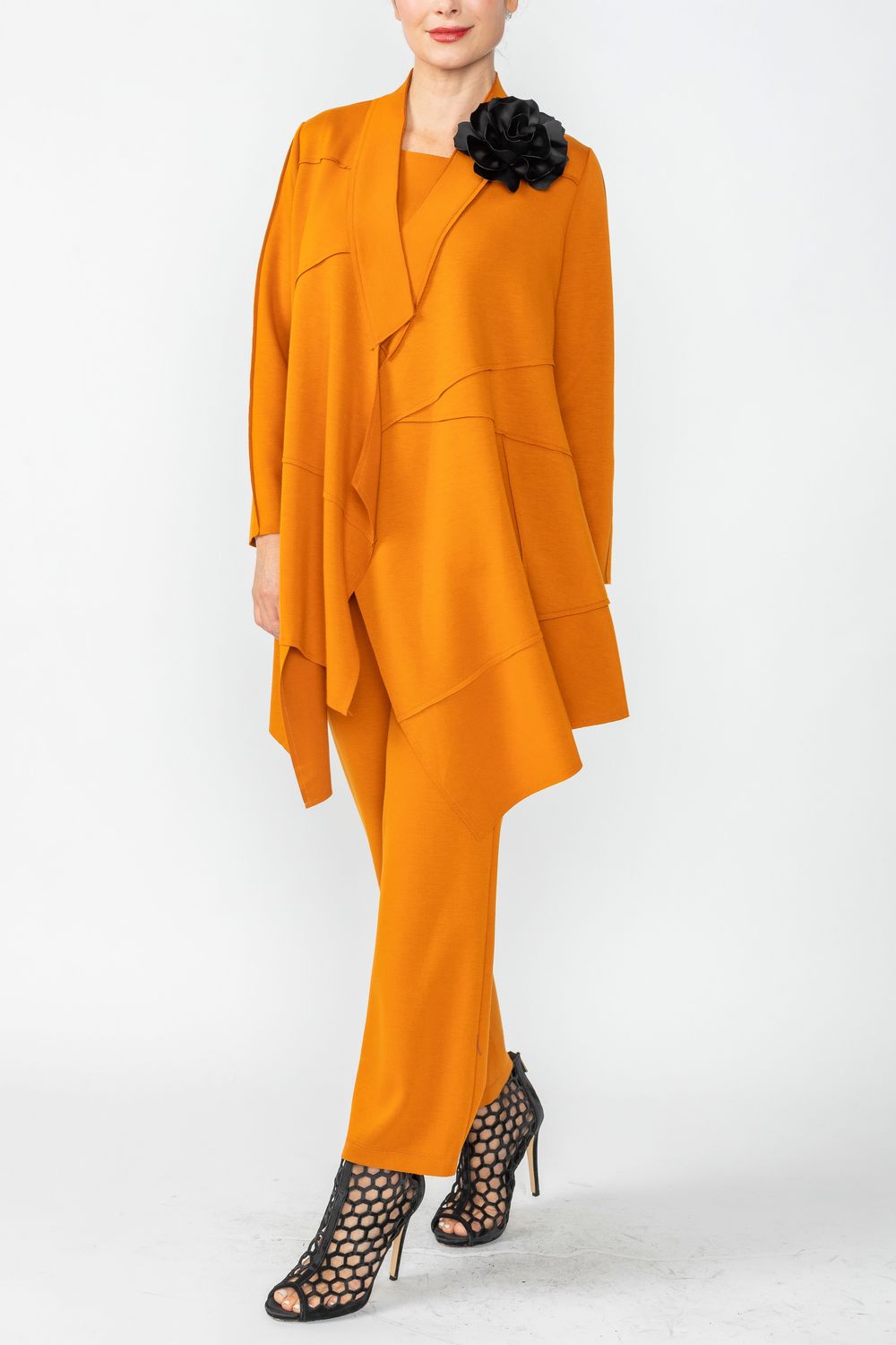 Caramel Intricate Line Asymmetrical Jacket