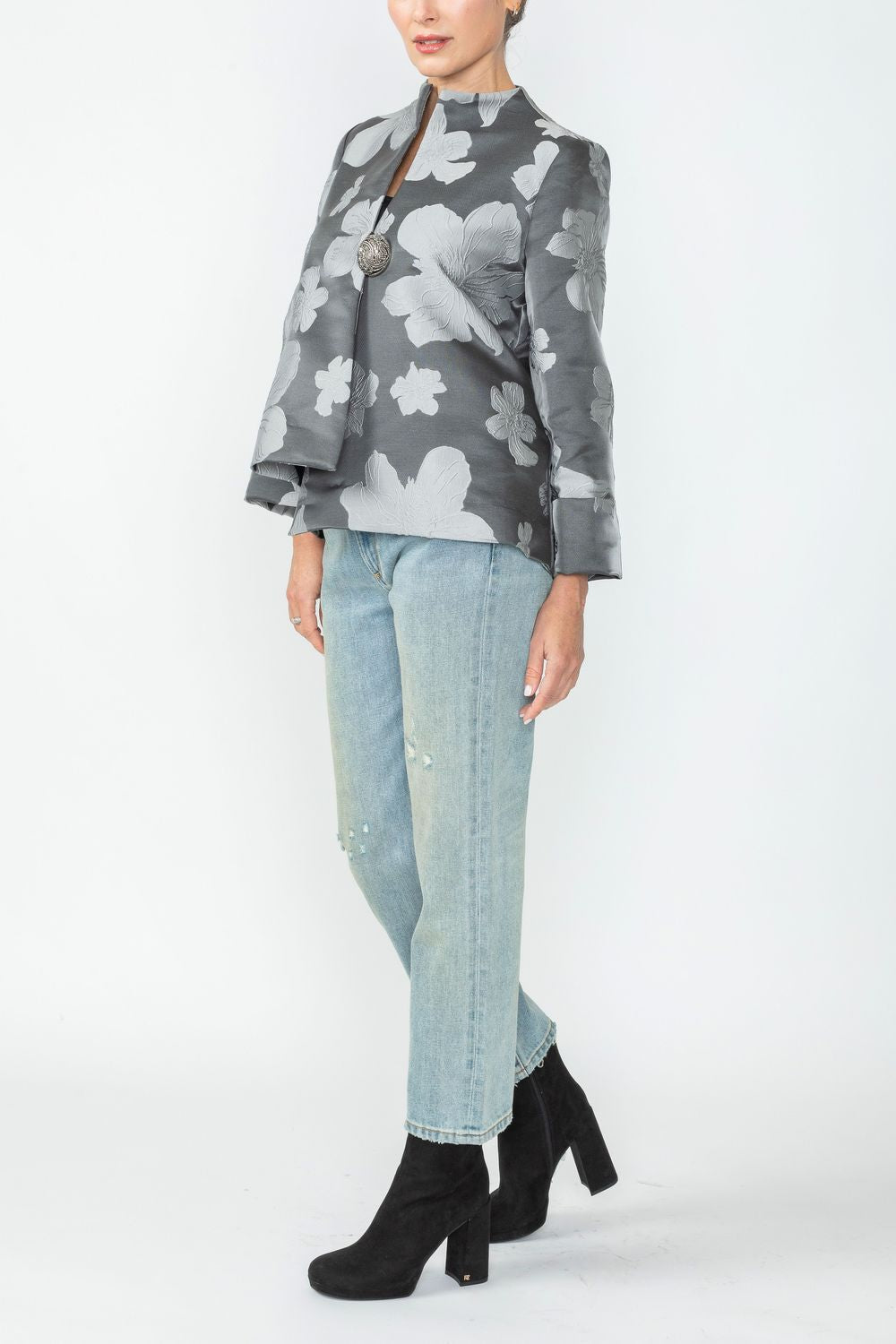 Charcoal One Button Jacket