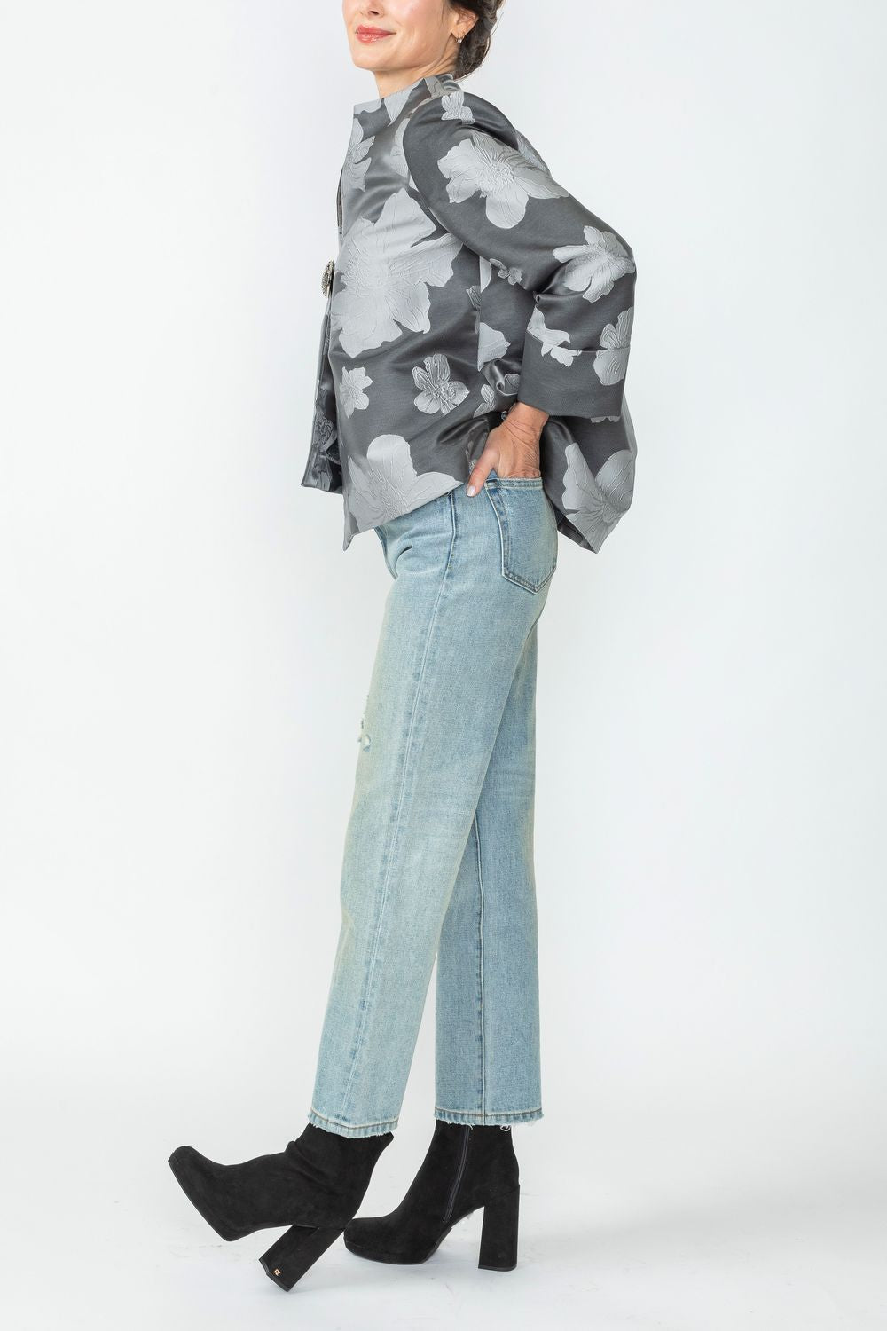 Charcoal One Button Jacket