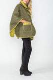 Olive and Lime Reversible Poncho
