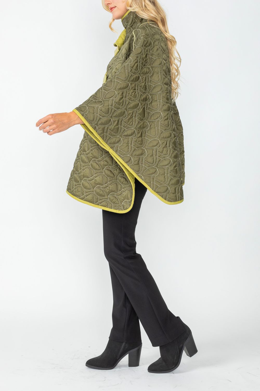 Olive and Lime Reversible Poncho