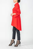 Red Ribbon Point Sleeve and High-Low Jacket