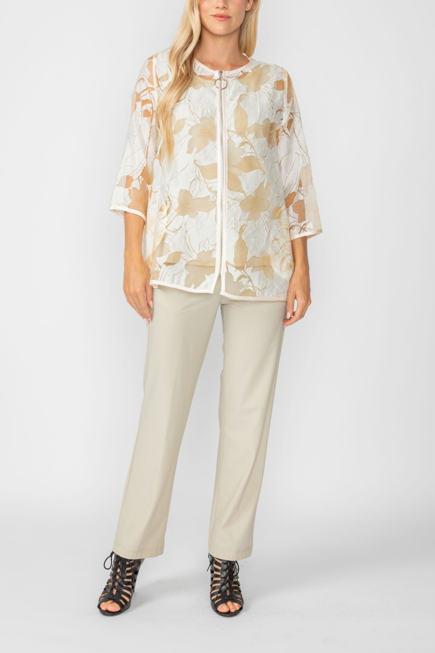 Beige Blossom Burnout Jacket