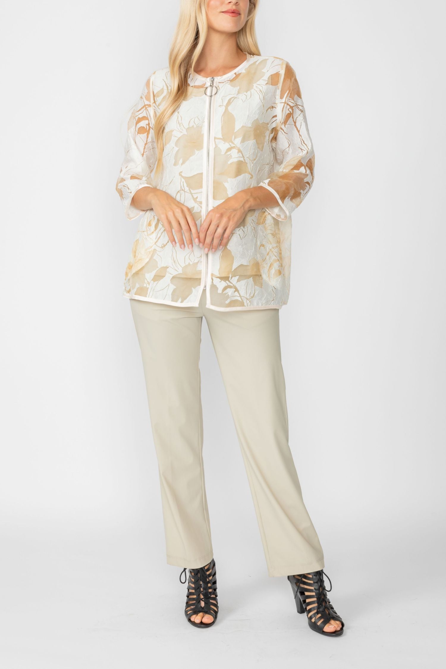 Beige Blossom Burnout Jacket