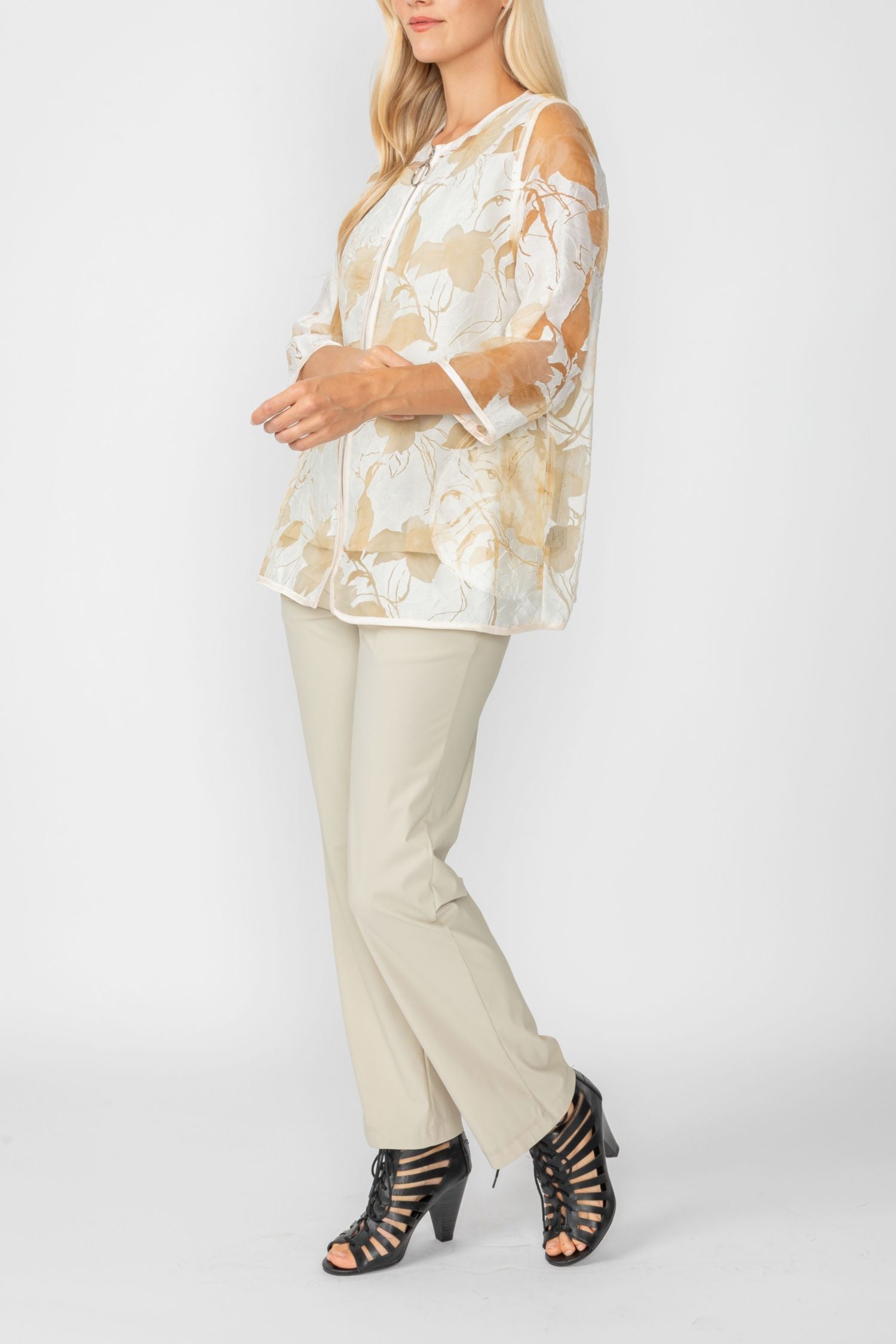 Beige Blossom Burnout Jacket