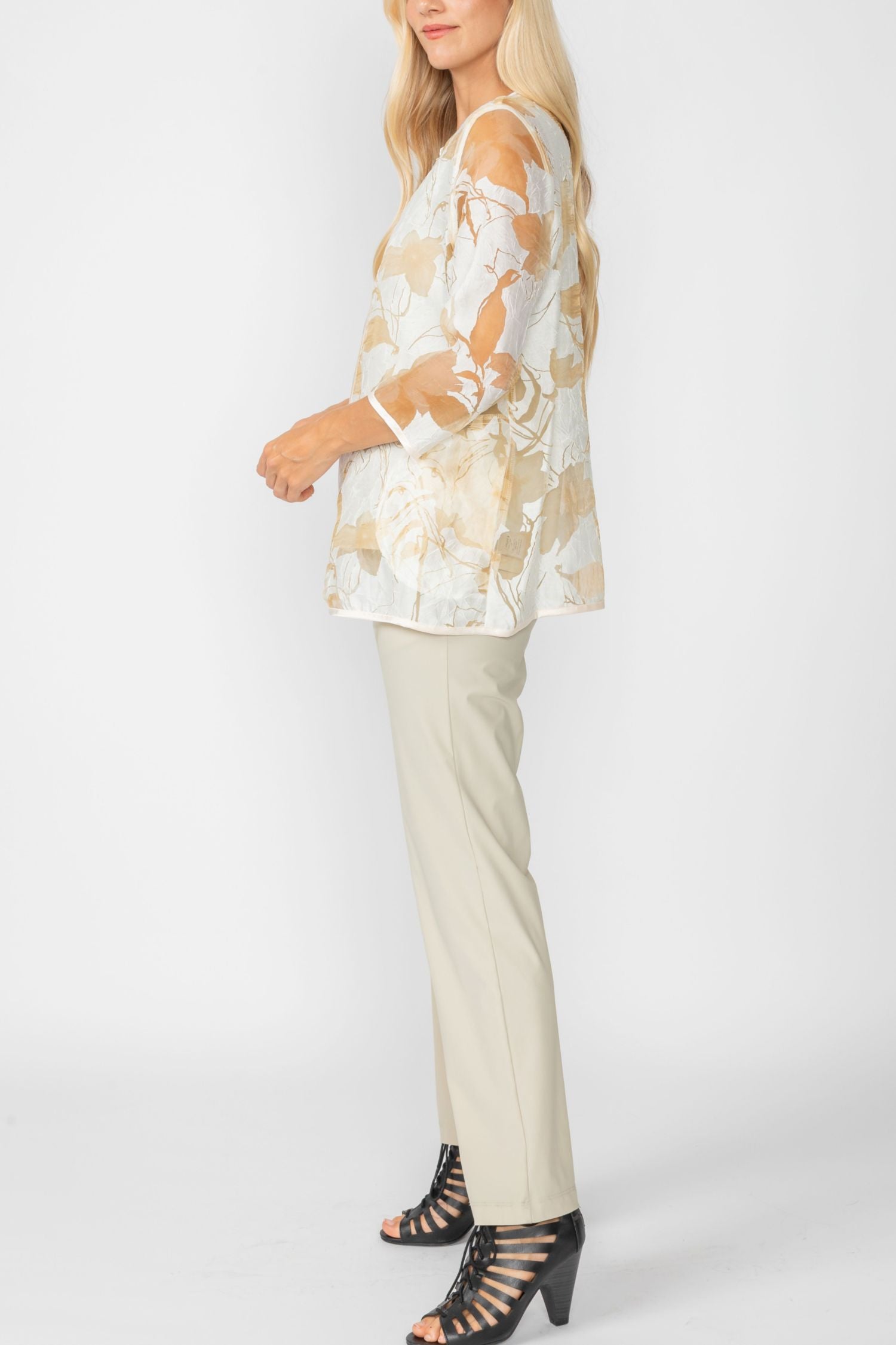 Beige Blossom Burnout Jacket
