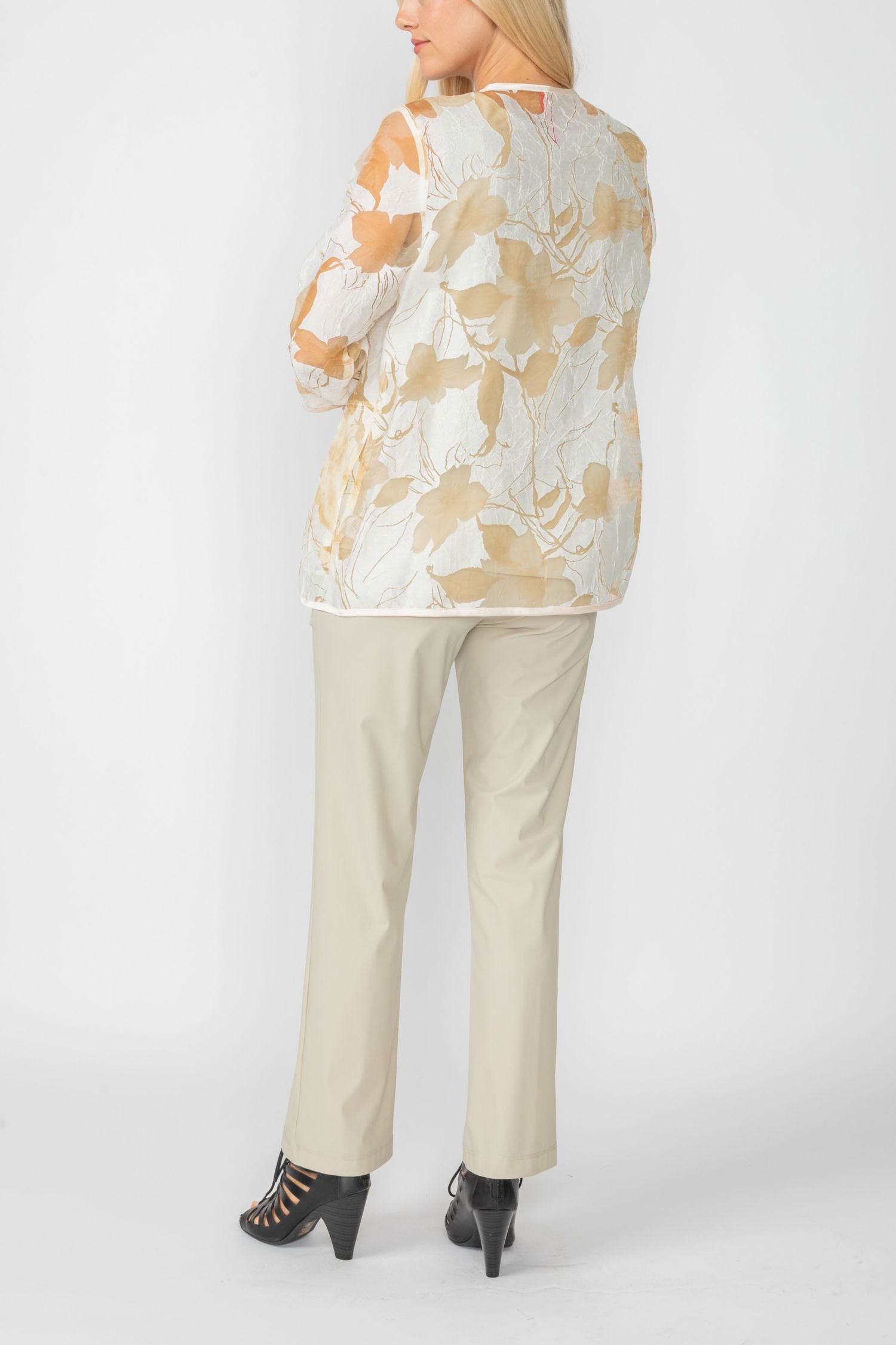Beige Blossom Burnout Jacket