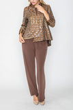 Mocha Mix Metallic Asymmetrical Jacket
