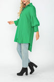 Green Bell Sleeve & Back Yoke Eyelet Point Jacket