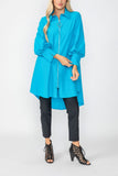 Turquoise Bell Sleeve & Back Yoke Eyelet Point Jacket