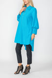 Turquoise Bell Sleeve & Back Yoke Eyelet Point Jacket