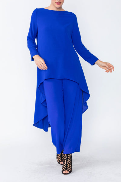Sky Blue Poly Silk Pant Straight