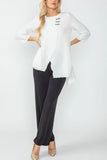 Plus Size White Asymmetrical Layered Tunic Top