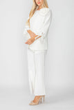 Off White Jacket With Knotted Sleeves