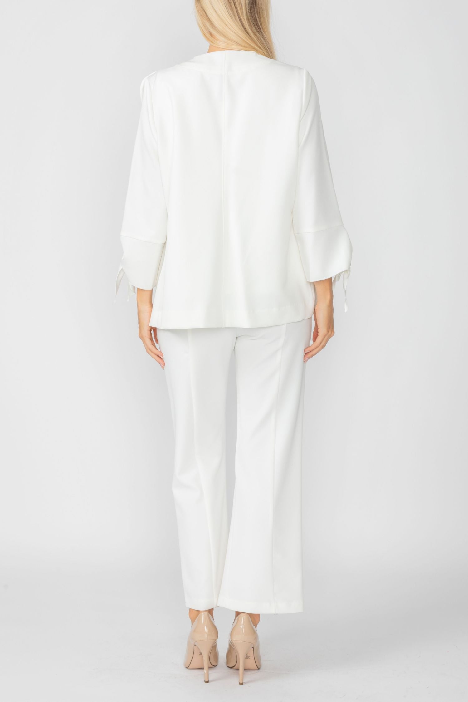 Off White Jacket With Knotted Sleeves