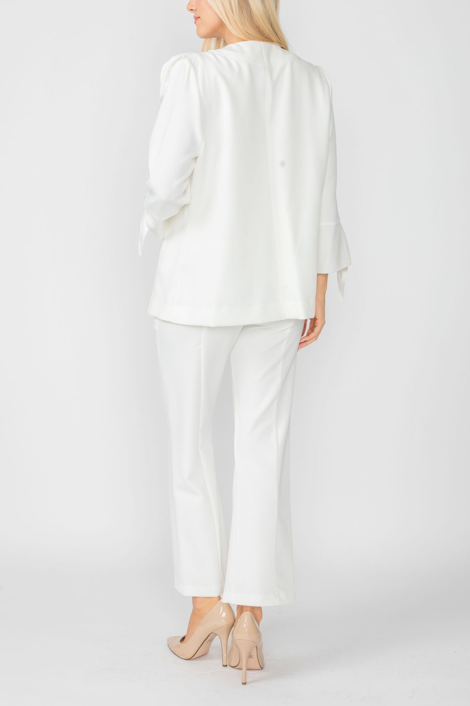 Off White Jacket With Knotted Sleeves