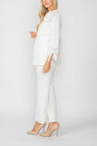 Off White Jacket With Knotted Sleeves