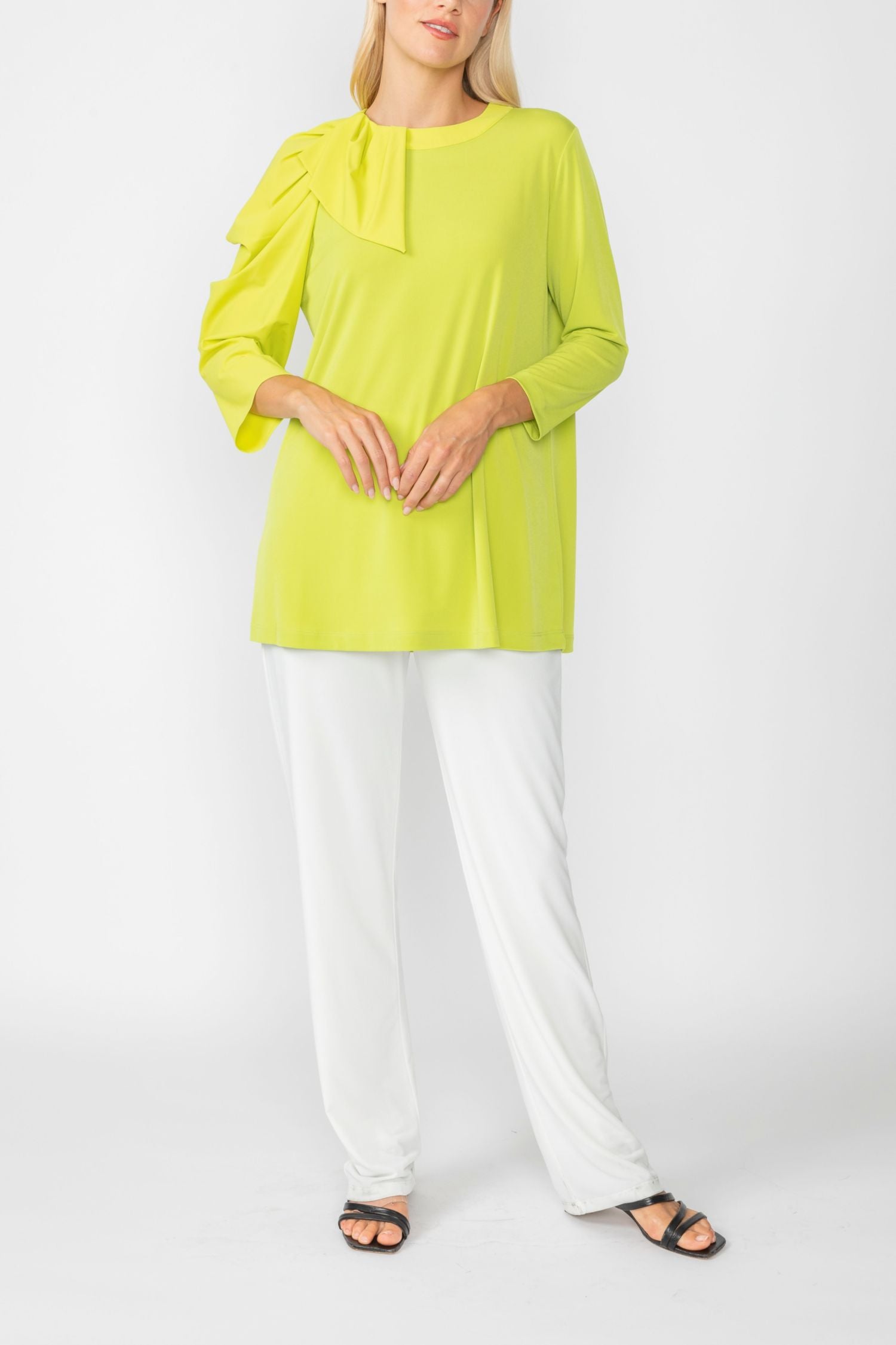 Lime Top W/ Bow Sleeve Detail