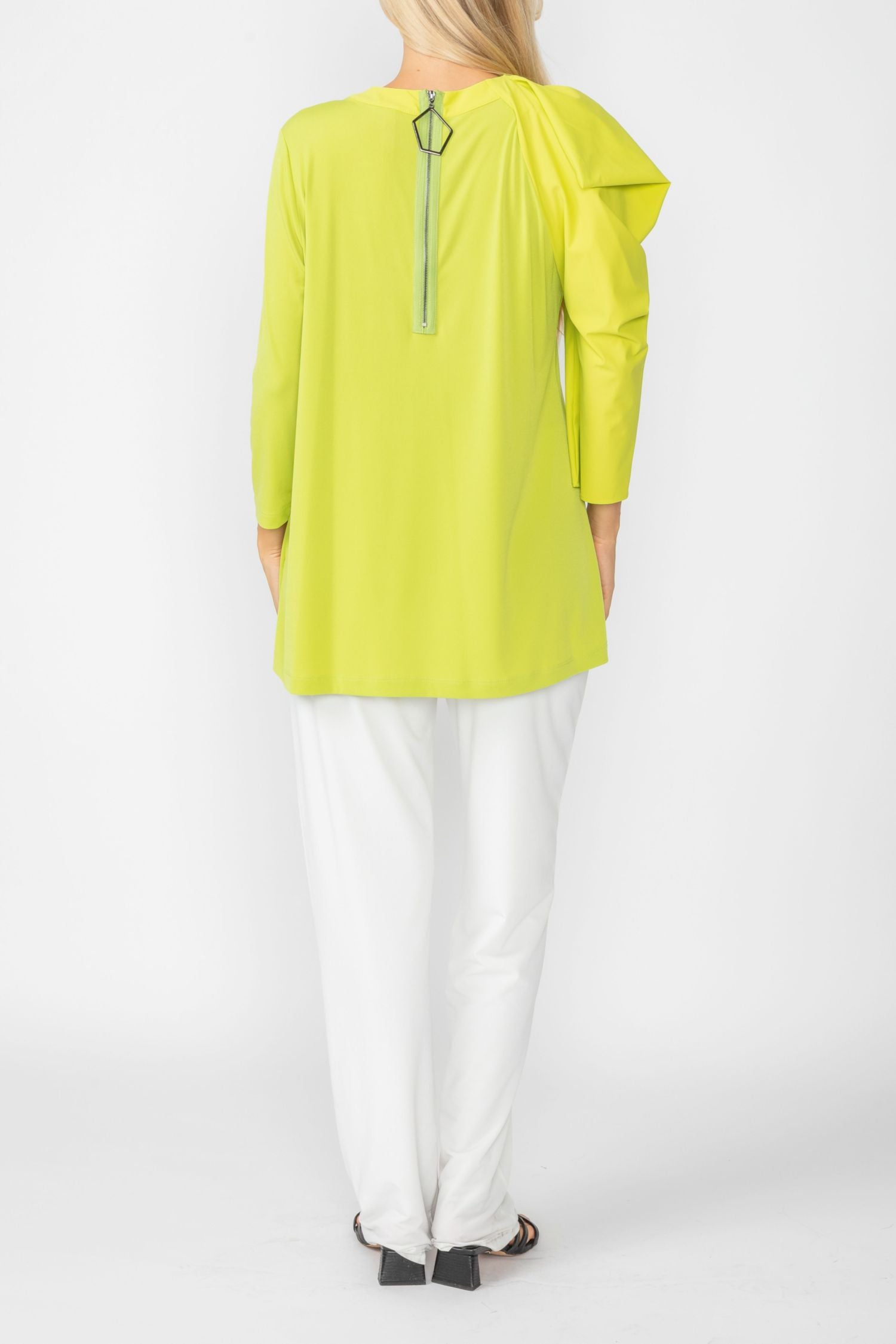 Lime Top W/ Bow Sleeve Detail