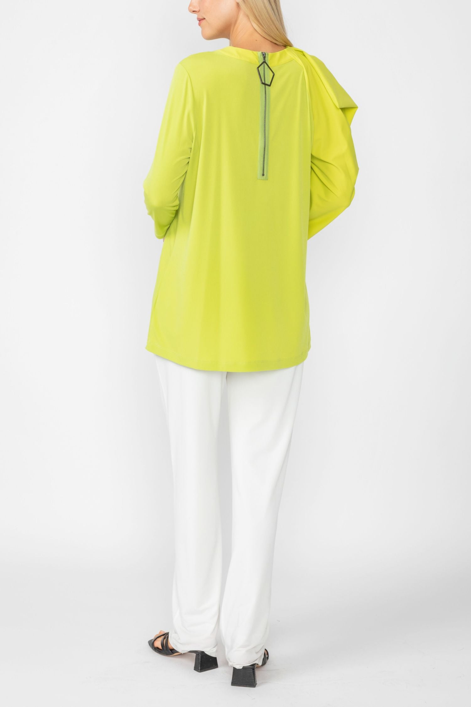 Lime Top W/ Bow Sleeve Detail