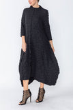 Black Long Sleeve Bubble Check Dress