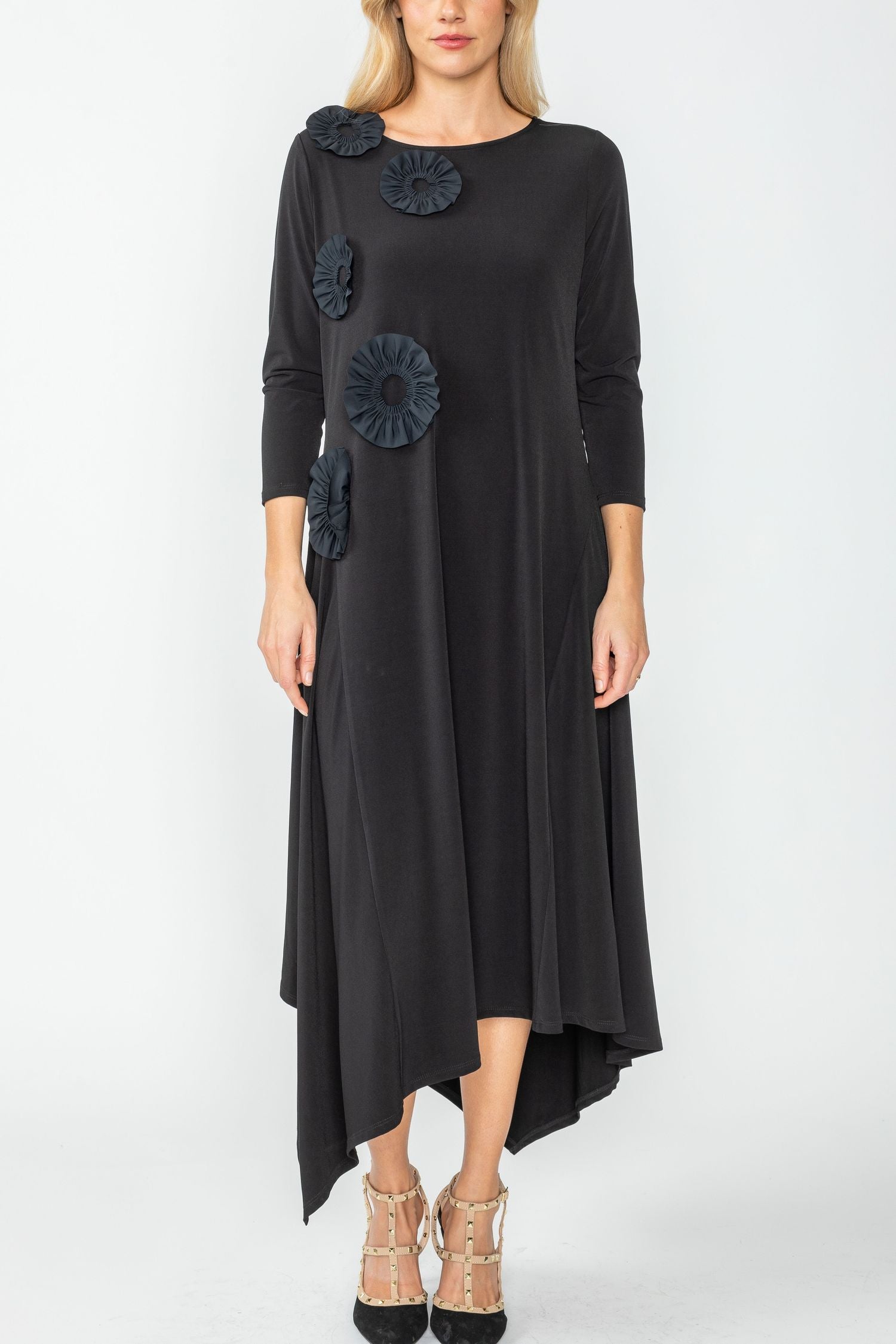 Black Asymmetrical Hem Dress