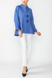 Blue Solid Square Jacket