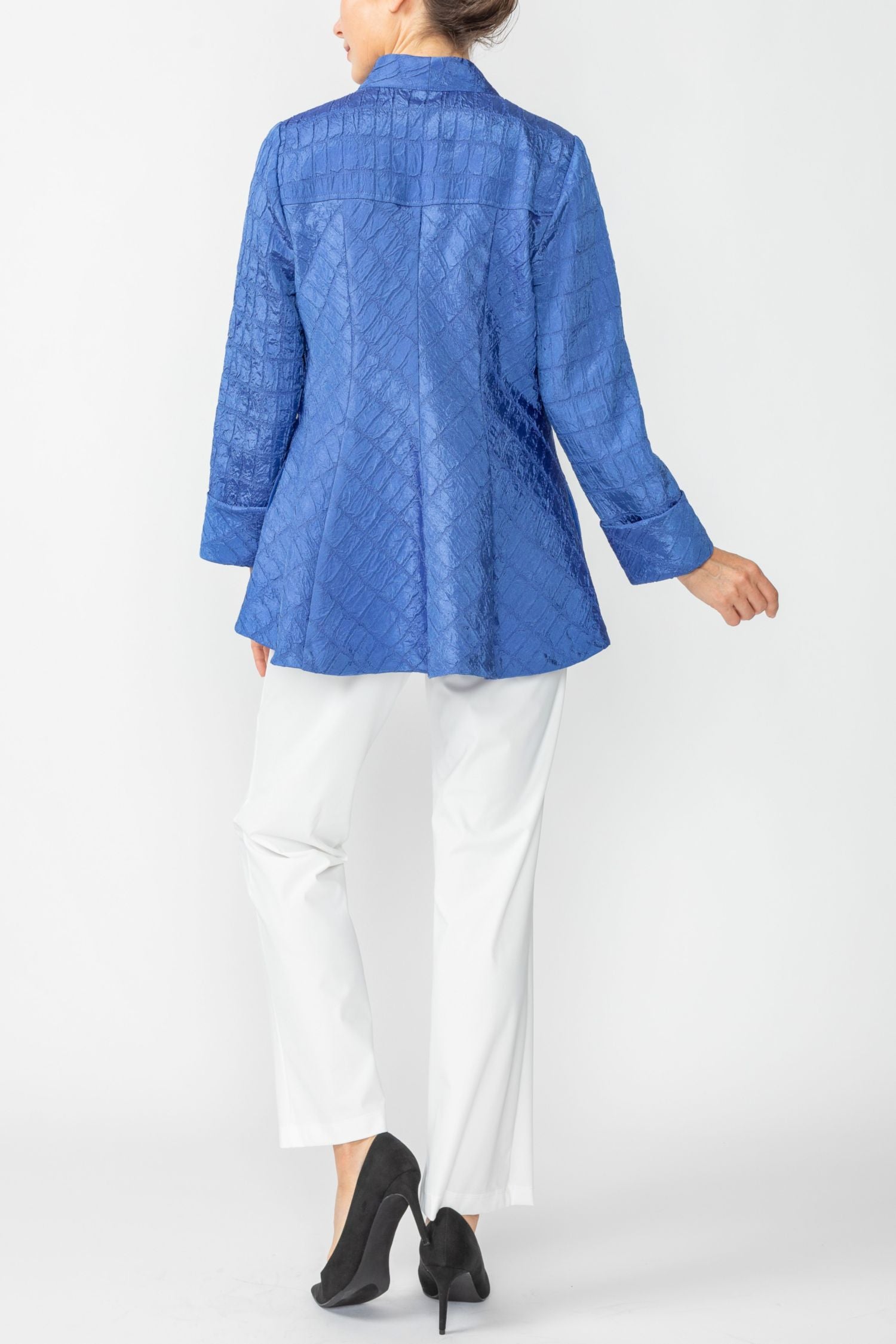 Blue Solid Square Jacket