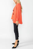 Coral Solid Square Jacket