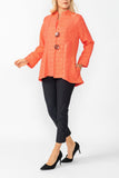 Coral Solid Square Jacket