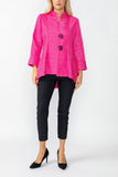 Fuchsia Solid Square Jacket