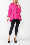 Fuchsia Solid Square Jacket